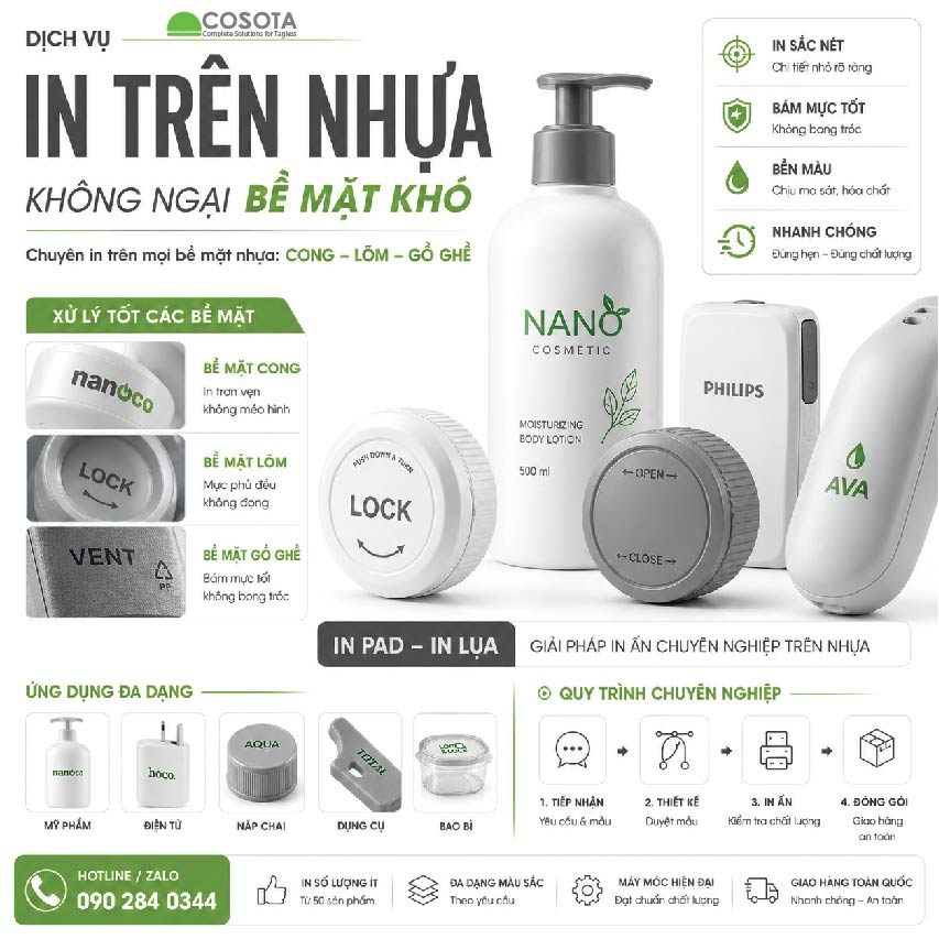 In trên bề mặt nhựa